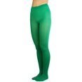 thumbnail image 4 of ToBeInStyle Junior Teenage Girl Young Adult Opaque Nylon Pantyhose - Kelly Green - One Size, 4 of 8