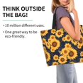 thumbnail image 2 of Disketp Navy Blue Plaid Sunflower Bolsa Tote Estampada para Mujer, Bolso de Hombro y de Mano para Compras y Viajes, 2 of 8