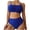 Blue, variant on Women's Solid Color Bikini Set with Padded Top No Underwire Two Piece Swimsuit, Blue XXL
