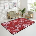 thumbnail image 4 of FREEAM Soft Foam Nursery Area Rugs White Snowflake Red Play Mats for Kids Boys Girls Playing Room Living Room63x48 inch, 4 of 6