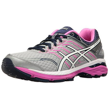 ASICS Women's GT-2000 5 Running Shoe, Mid Grey/White/Pink Glow, 6 D (Asics Gt 2000 2 Best Price)