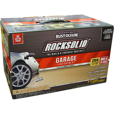 Rust-Oleum 293515 RockSolid Polycuramine Garage Floor Coating Tan Kit 2.5 Car Garage