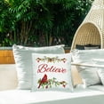 thumbnail image 3 of Stupell Industries Festive Believe Greenery Outdoor Printed Pillow design by Sally Swatland, 18 x 7 x 18, 3 of 6