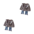 thumbnail image 2 of Qarigey Conjunto de abrigo para niña, traje para niño, traje para niño, lavable, transpirable, , ropa diaria, pantalones de moda para otoño Type8 NO8, 2 of 6