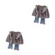 thumbnail image 2 of Guardurnaity Conjunto de abrigo para niña, traje para niño, traje para niño, ropa exquisita de encaje transpirable, Top de costura de moda de Type9 NO9, 2 of 6