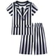 thumbnail image 5 of Disfraces de Halloween COS Disfraz de B-Beetlejuice2 Disfraz de Cosplay para Niños Disfraz de Mago del Inframundo Trajes de Rayas para Niños Uniforme de Actuación, 5 of 5