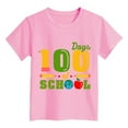thumbnail image 4 of Baby Shirts Boys and Girls Summer 100 Days of School Short Sleeve T Shirt Toddler Happy 100Th Day Tops Boys T Shirts Pink 3 Years-4 Years, 4 of 4