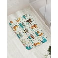 thumbnail image 3 of Ambesonne Animal World Bath Mat, Funny Monkey Elephant, 30.2" x 20", Teal Burnt Orange Ivory, 3 of 3