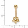 thumbnail image 2 of Beautiful 14k CZ Flower Belly Ring, 2 of 2