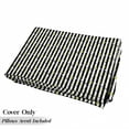 thumbnail image 5 of Striped Floor Pillow Lounger Cover, Black and White Lines Background with Big and Small Stars Pattern Print, Nap Mat Printed Fabric Case for 5 Pillows, 88" x 36", Black White and Yellow, by Ambesonne, 5 of 5