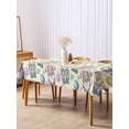 thumbnail image 3 of Easter Gnomes Eggs Rectangle Tablecloth, Bunny Ears Spring Flowers Country Yellow Waterproof & StainResistant Tablecloth, Washable Oil-proof Table Cover for Dining/Party/Wedding/Buffet 54x108 In, 3 of 9