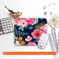 thumbnail image 5 of Square Mouse Pad Pink Flower and Succulents, Personalized Premium-Textured Mouse Mat Design , Washable Mousepad Lycra Cloth , Non-Slip Rubber Base Computer Mouse Pads for Wireless Mouse, 5 of 6