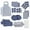 Indigo, variant on 20 Piece Kitchen Linen and Towels Sets - Cotton Dish Towels, Heat Resistant Kitchen Mittens and Pot Holder Set, Apron with Pocket, Absorbent Dish Towels for Kitchen Drying - Gray