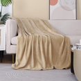 thumbnail image 1 of Flannel Fleece Blanket Throw Size(50 by 60 Inches),Beige Throw Blanket for Couch Sofa Bed 280GSM,Super Soft Plush Cozy and Lightweight Warm Bed Blanket for All Season, 1 of 3