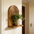 thumbnail image 6 of Naittoop Vintage Wall Shelves Round Wooden Floating Shelves for Wall Decor Wall Mounted Floating Bathroom Shelf for Storage Floating Book Shelf for Bedroom Living Room – Farmhouse Decoration D, 6 of 6