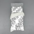 thumbnail image 2 of Ambesonne Floral Bedding Set 4 Pcs, Astrology Pisces Sign, Queen, Black White, 2 of 3