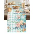 thumbnail image 5 of Summer Marine Life Coral Starfish Table Runner 13x70in Non-Slip Cotton Linen Table Runners, Sea Shell Teal Buffalo Dresser Scarves TableRunner for Dinner Kitchen Dining Wedding Party, 5 of 9