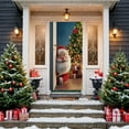 thumbnail image 4 of Uutvery Santa Claus Reindeer Door Decor, Christmas Front Door Hanging Cover, Holiday Party Banner for Xmas, Seasonal Display for Indoor Outdoor, 72.83x35.43 inches, 4 of 6