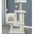 thumbnail image 5 of WK 36.22" Cat Tree Cat Tower with Soft Perch Cat Condo and Jute Scratching Post,Beige, 5 of 7