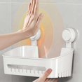 thumbnail image 5 of Suction Cup Bathroom Shower Shelf Storage Basket Wall Mounted Organizer for Shampoo Kitchen Rack Removable No Drilling, 5 of 5