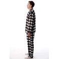 thumbnail image 2 of #FollowMe Mens Plaid Button-Front Flannel Pajama Set  Classic & Comfortable Sleepwear (Black / White - Buffalo Plaid, 3X-Large), 2 of 3