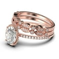 thumbnail image 4 of Gorgeous Minimalist 2.50 Carat Oval Cut Diamond Moissanite Engagement Ring, Floral Wedding Ring, Two Matching Band in 10k Solid Rose Gold, Gift For Her, Promise Ring, Anniversary Ring, 4 of 4