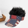 thumbnail image 7 of Jiibva Patriotic Wig Hat Retro Flag Wig Cap Spiked Hair Sun Hat for Funny Patriotic Costume Parties Outdoor Event Hair Accessory, 7 of 7