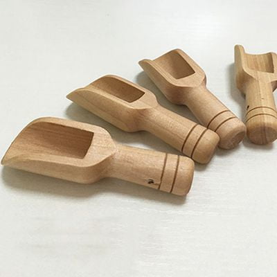 HUELE 6PCS Mini Wooden Scoops for Bath Salts Essential 75X25X19mm 