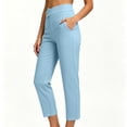 thumbnail image 5 of QSAWXQZ Women's Golf Ankle Pants High Waist Button Closure Straight Leg Work Trousers with Pockets Casual Outdoor Bottoms L, 5 of 6