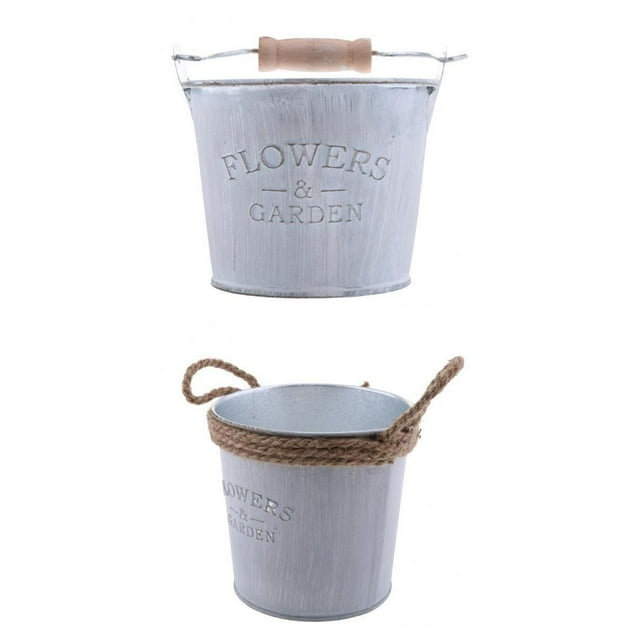 2 Piezas de de Hierro Vintage , Macetero Elegante Lamentable para Jardín