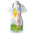 thumbnail image 3 of Children Apron Cute Bunny Rabbit in Flower Garden with Happy Sun Lady Bugs and Butterfly Print, Unisex Kitchen Bib Apron with Adjustable Neck for Cooking Baking Gardening, Multicolor, by Ambesonne, 3 of 3