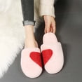 thumbnail image 6 of Wovix Couple Matching Shoes Cartoon Slippers for Womens Mens Cute Cozy Plush Warm -on House Shoes for Indoor and Outdoor Love Heart Slippers Pink 39, 6 of 7