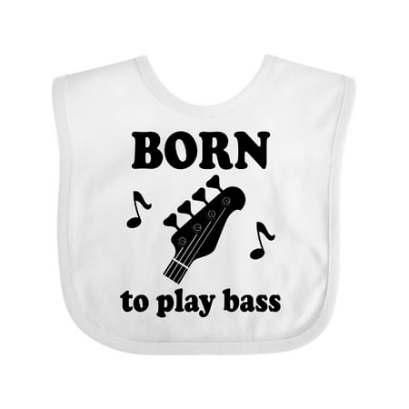 

Inktastic Bass Guitar Music Born to Play Bass Gift Baby Boy or Baby Girl Bib