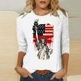 thumbnail image 2 of GERsome 4th of July Tops for Women 3/4 Sleeve American Flag Shirts Crewneck Loose Fit Tshirts USA Patriotic Graphic Summer Tees S-2XL, 2 of 4