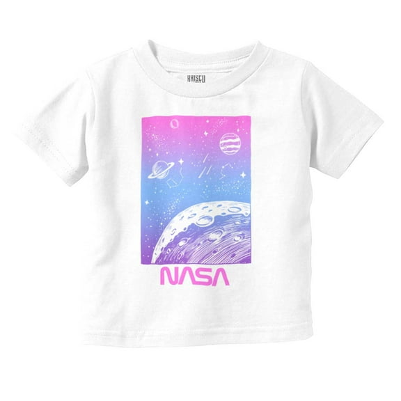 NASA Vaporwave Gradient Space Galaxy Toddler Boy Girl T Shirt Infant Toddler Brisco Brands 6M
