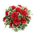 thumbnail image 1 of Faux Bourgeons de Rose Houx Remplissage de Feuilles Mixte Buisson de Fleurs&44; Rouge, 1 of 1