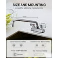 thumbnail image 5 of Leak-Free Commercial Kitchen Sink Faucet 4 inch Center 2 Hole, Commercial Hand Wash Sink Faucet 12" Spread Spout Deck Mount, Laundry Tub Utility Sink Bar, Brass, 5 of 10