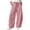 Pink, variant on Tqcoqu Women's Vertical Rib Corduroy Barrel Pants,Solid Elastic Drawstring Waist Pants with Side Pockets,Loose Casual Lantern Trousers for Fall Winter,Blue Women's S-XXXL