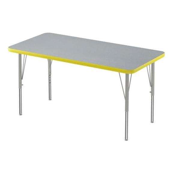 Correll 24"W Commercial Laminate Wood Top Activity Table in Gray Granite/Yellow