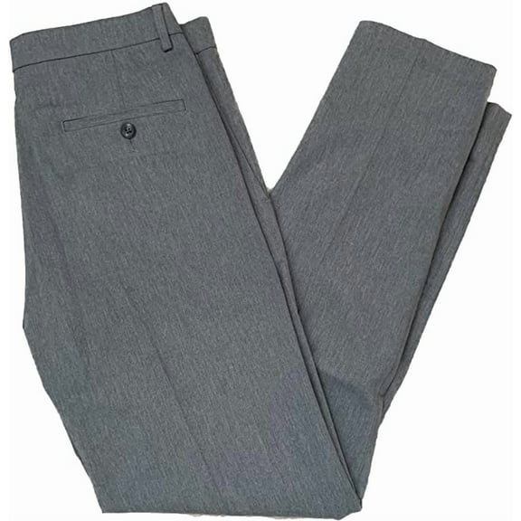 Haggar Men's Straight Fit Premium No Iron Pant (Heather Grey, 34W x 32L)