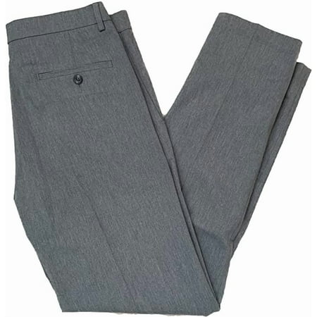Haggar Men's Straight Fit Premium No Iron Pant (Heather Grey, 34W x 32L)