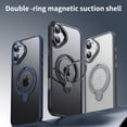 thumbnail image 2 of Shellify Clear Case for iPhone 16, Slim Anti-Scratch Shockproof Translucent Matte TPU+PC Case with Magnetic Invisible Stand,Blue, 2 of 6