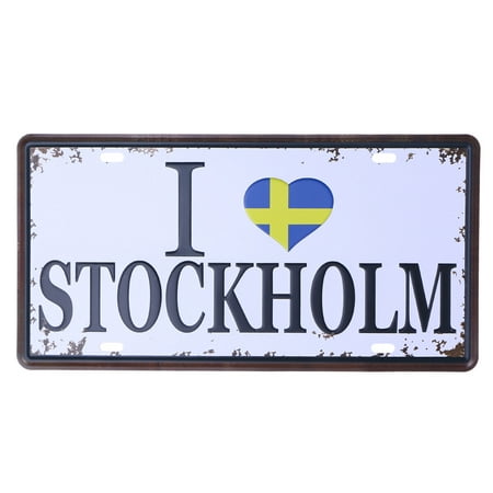 

Simple Truth Vintage Decorative Signs Tin Metal Iron Car Sign Painting for Wall Home Bar Coffee Shop (I ❤ STOCKHOLM)