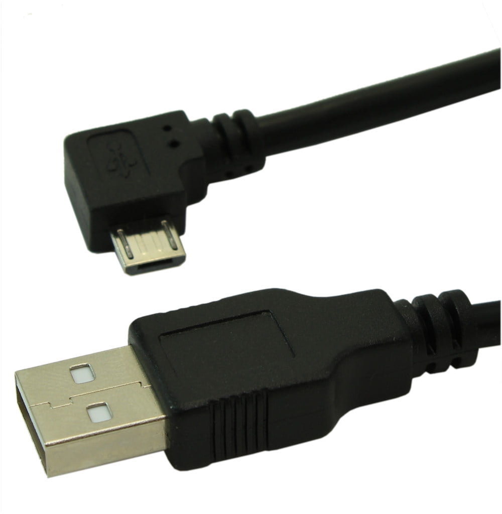UP Angled Micro USB Male to USB 2.0 A Male Data Charge Cable for Cell Phone 10" 