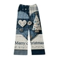 thumbnail image 4 of WTOBBY Women's Casual Fashion Christmas Printed Flannel Pajama Pants, Festive Holiday Sleepwear with Soft Fabric, Merry Christmas Design for Cozy Home Use,Royal Blue M, 4 of 6