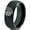 Black Dome Tungsten, variant on Tungsten American Heart Shaped Flag Band Ring 8mm Men Women Comfort Fit Black Dome Polished
