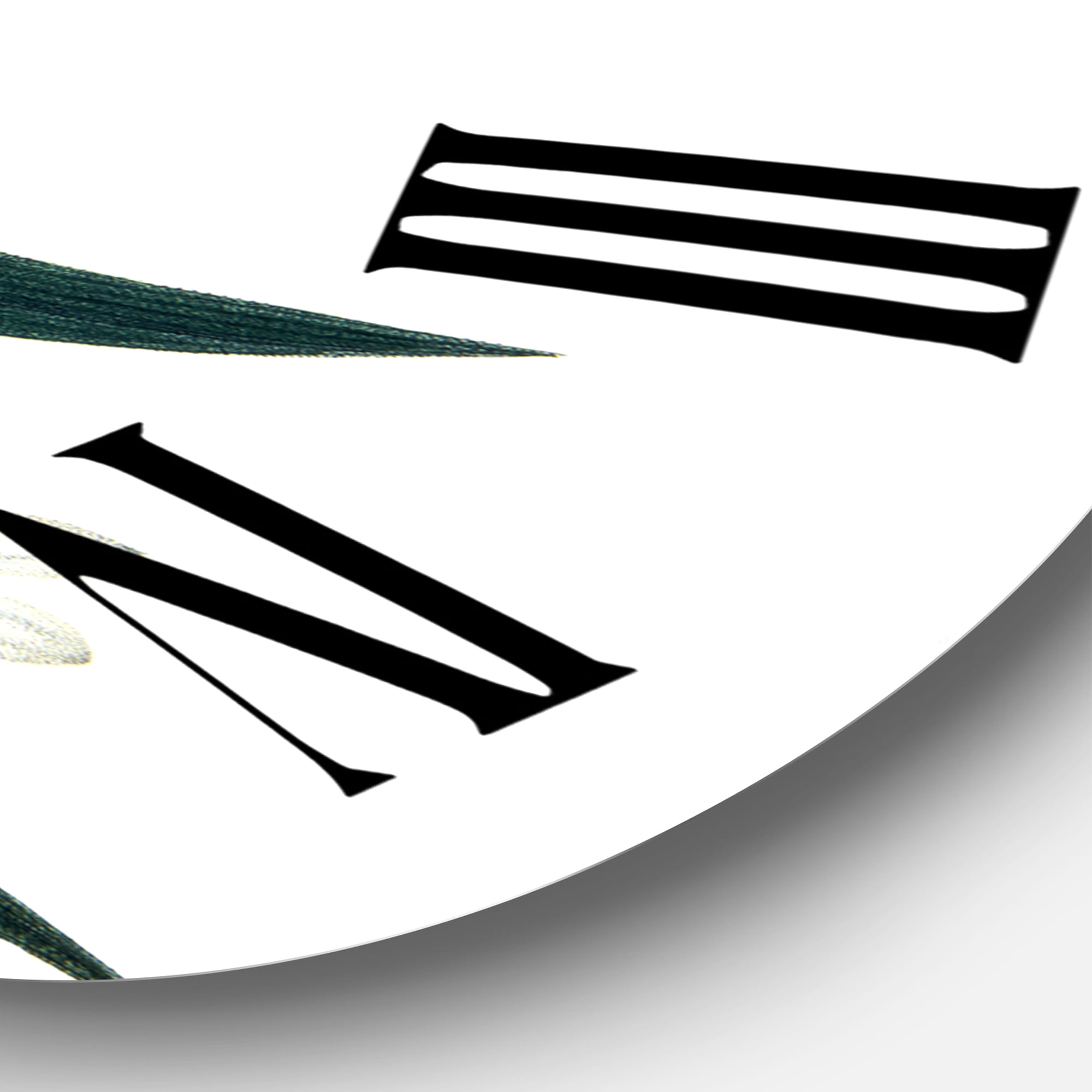 Designart 'Vintage Plant With Little White Flowers' Farmhouse Wall Clock