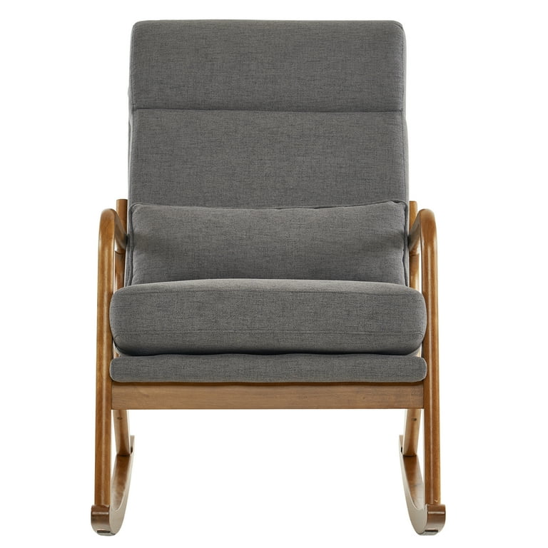 Ktaxon Mid Century Nursery Rocking Chair Solid Wood Frame