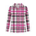 thumbnail image 5 of Womens Plaid Long Sleeve Shirt Trendy Turn Down Collar Button Down Coats Casual Loose Fit Business Work Outfits, 5 of 5