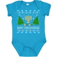 thumbnail image 3 of Inktastic Happy Chrismukkah Sweater Style with Menorah and Trees Boys or Girls Baby Bodysuit, 3 of 5